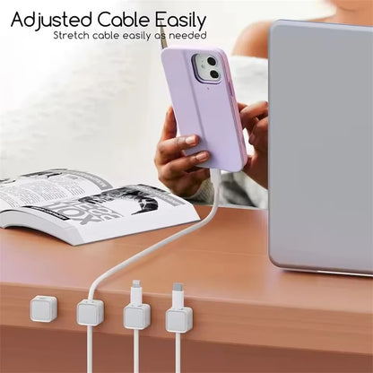 Magnetic Cable Clip Winder Holder Adhesive Wire Keeper Cord Cable Organizer USB Charging Cables Winder for Office Desktop Home
