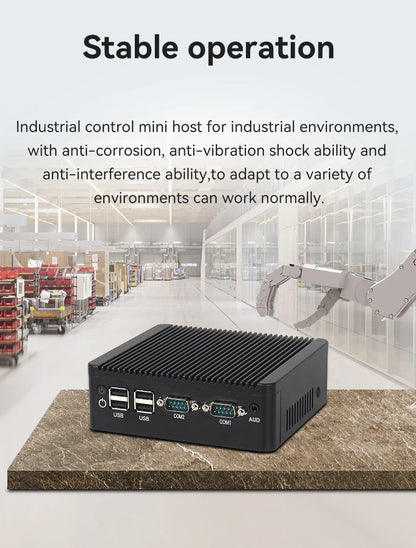 Helorpc Industrial Mini PC N2840/J2900 Support WIN10 LINUX with 2xGigabit LAN 5xUSB2.0 1xUSB3.0 4xDB9 COM 1xHDMI 1xVGA Computer