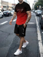 2025 new summer men's sportswear, men's loose fashion clothing, 3D printed T-shirt shorts, men's simple clothing fashion set, li