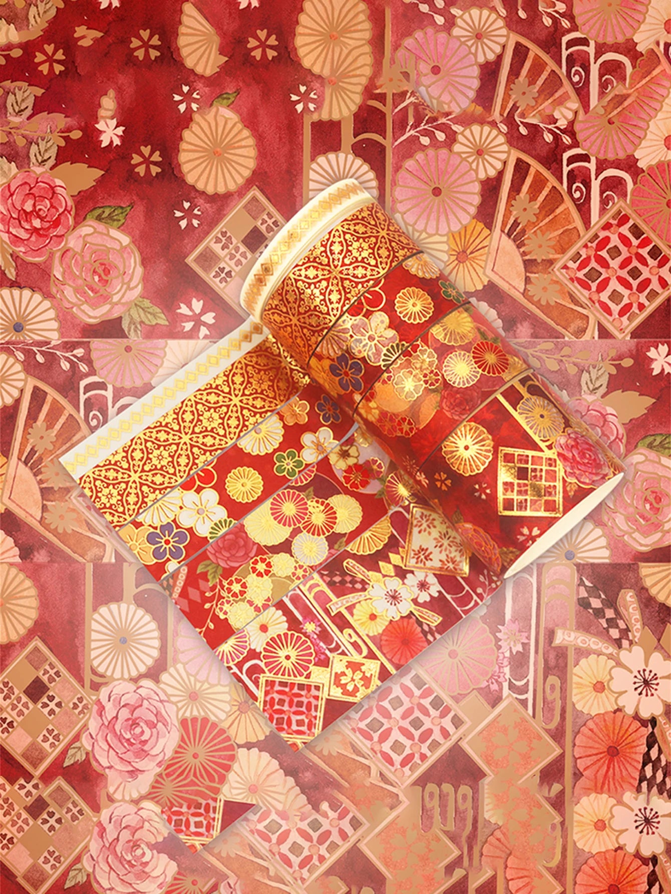 15 Rolls of Floral Foil Stamping and Washi Tape Set – Decorative Masking Tape for DIY Gifts, Scrapbooking, Photo Frames