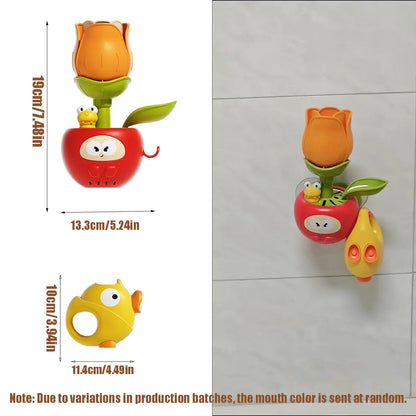 Cute Sprinkler Flower Bath Toy for Toddlers, Interactive Watering Flowering Toy Water Play Water with Suction Cup in Bathtub