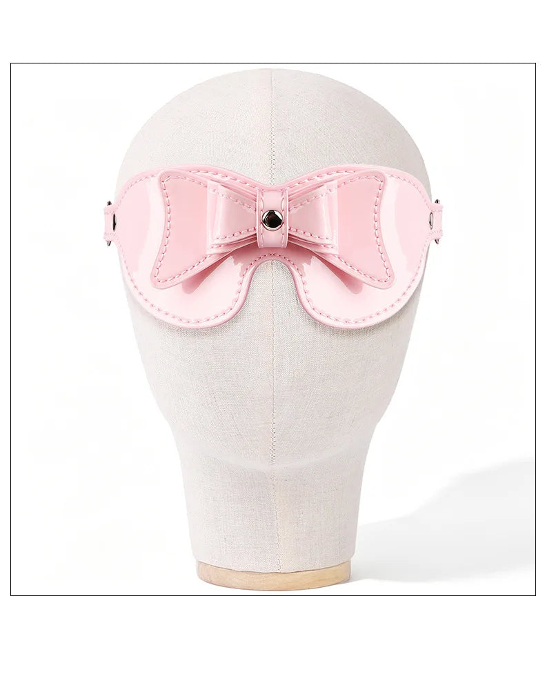 SM Sex Bondage Erotic Costumes Bondage Pink Bow Eye Mask Blindfold Fetish Bdsm Party Women Masquerade Eye Mask Sex Toy For Adult
