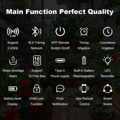WiFi Intelligent Watering Device Timed Automatic Drip Irrigation System Remote APP Control Auto Watering for Indoor Plants