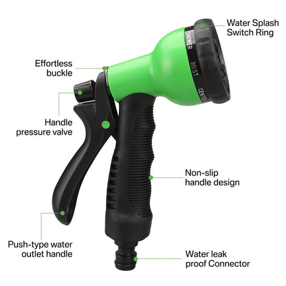 Garden Hoses 25-150ft Water Hose Expandable Flexible Garden Expanding Hoses 8 Function Nozzle Spray Wall Mountable Water Hose