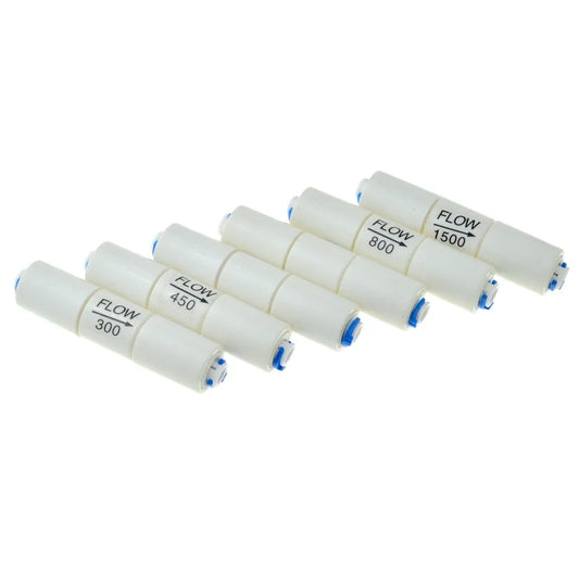 300CC 450CC 800CC 1500CC RO Water System Waste Water Flow Regulater Restrictor 1/4" OD Hose Reverse Osmosis Quick Pipe Fittiing