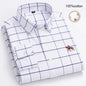 Large Size Full Men's Shirts 100% Pure Cotton Oxford Business Casual Shirt Soft Slim Fit Formal Plain Shirt Long Sleeve Clothes