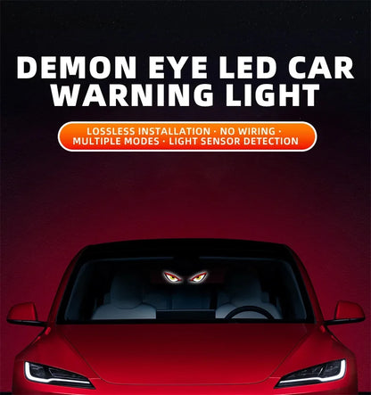 Solar Demon's Eye Car Lights Dynamic Expression Led Light Ambience Lamp Decoration Rechargeable Warning Lamps with Suction Cups