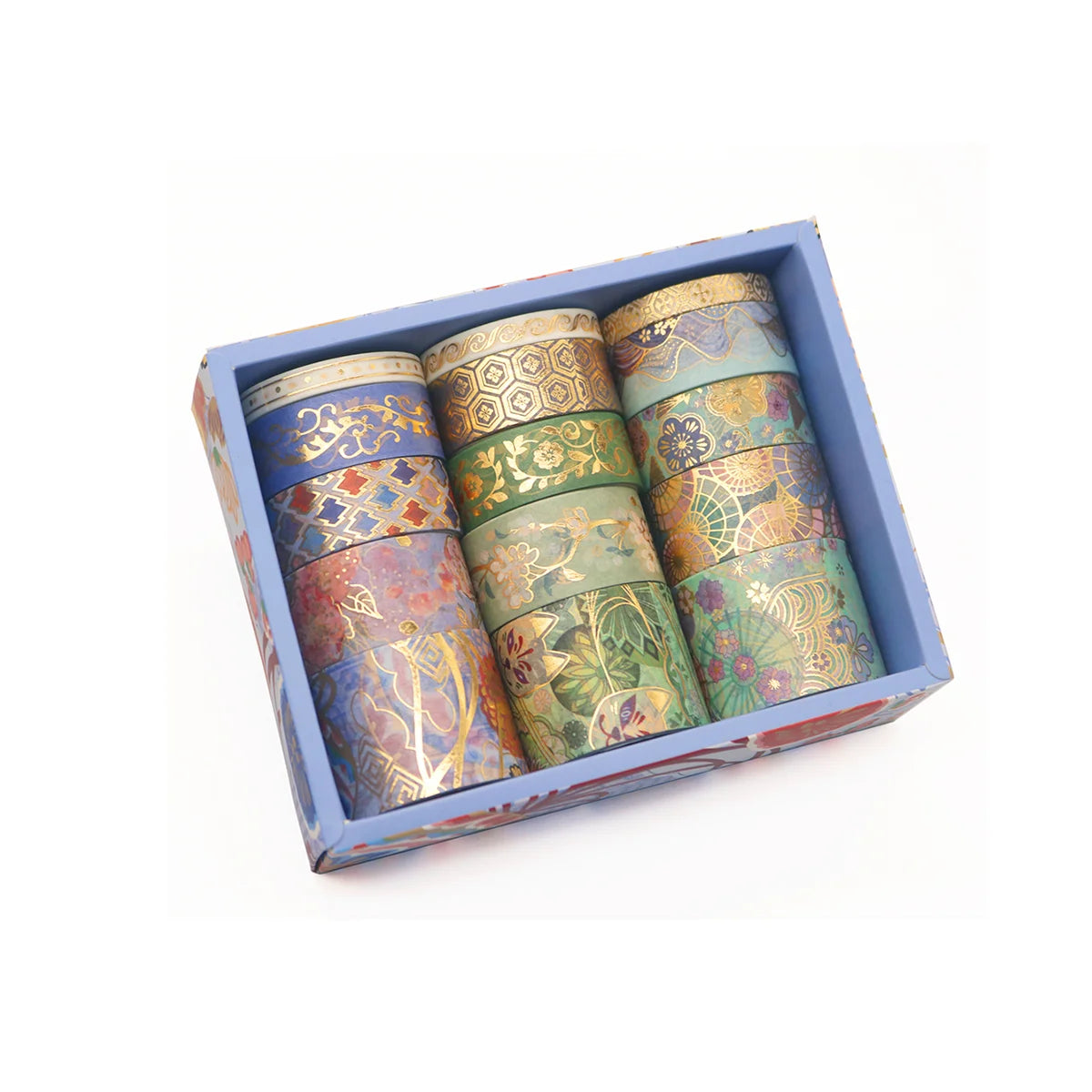 15 Rolls of Floral Foil Stamping and Washi Tape Set – Decorative Masking Tape for DIY Gifts, Scrapbooking, Photo Frames