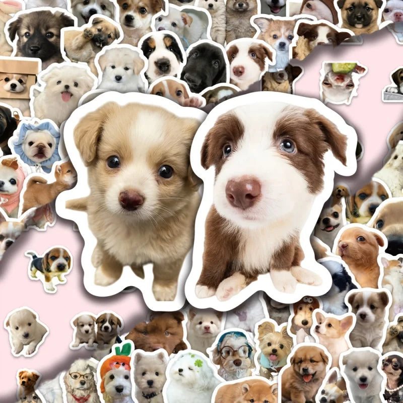 100pcsRealistic puppy sticker Cute Dog and Puppy Animal StickersinsStylish and Cute Pet Wall and Desktop Stickers