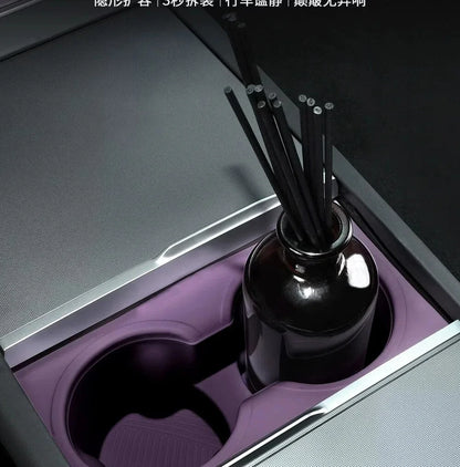 For Tesla Model Y/YL/3 Highland Center Console Wireless Charging Silicone Pad Cup Holder Mat Anti-slip black style accessories