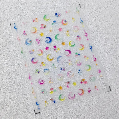 1pcs 5D Kawaii Jelly Nail Art Stickers Cute Jellyfish Self Adhesive Nail Art Decorations Stickers DIY Cartoon Manicure Decals