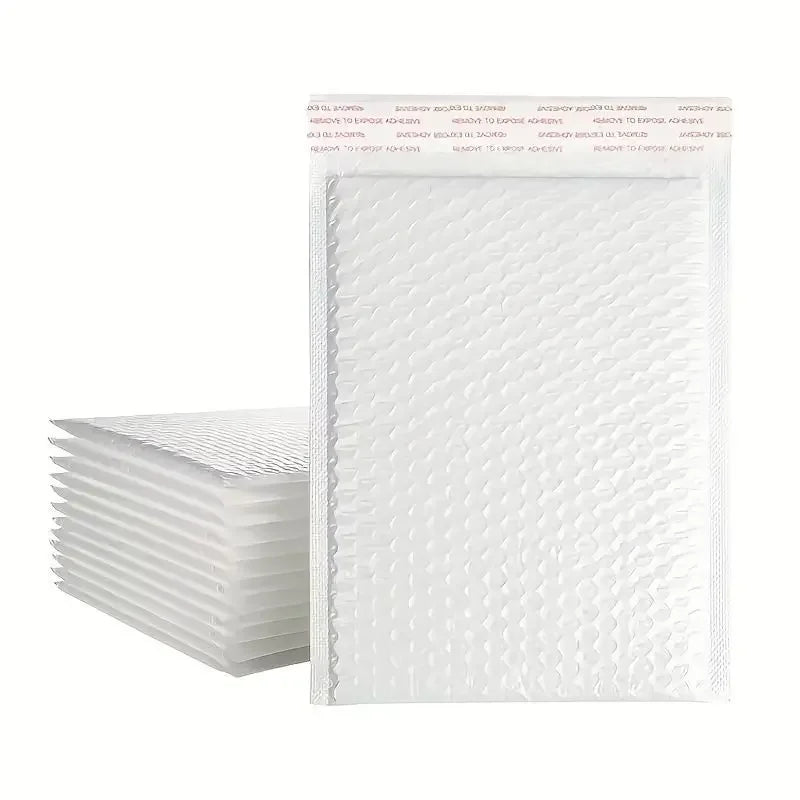 10/50pcs Composite Pearlescent Film Bubble Bag White Garment Packaging Express Bag Thickened Envelope Foam Waterproof Bubble Bag