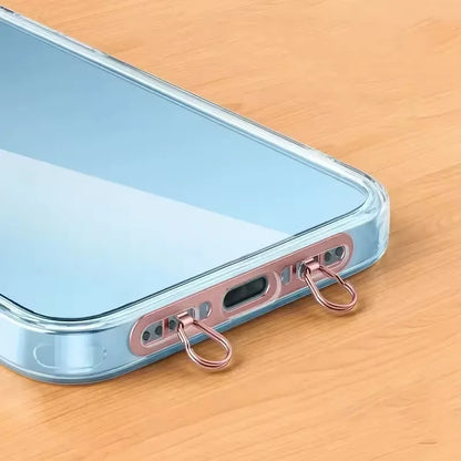 New Ultra-thin Metal Phone Lanyard Gasket Patch Stainless Steel Sturdy Hanging Cord Clips Cellphone Safety Connecter Accessories