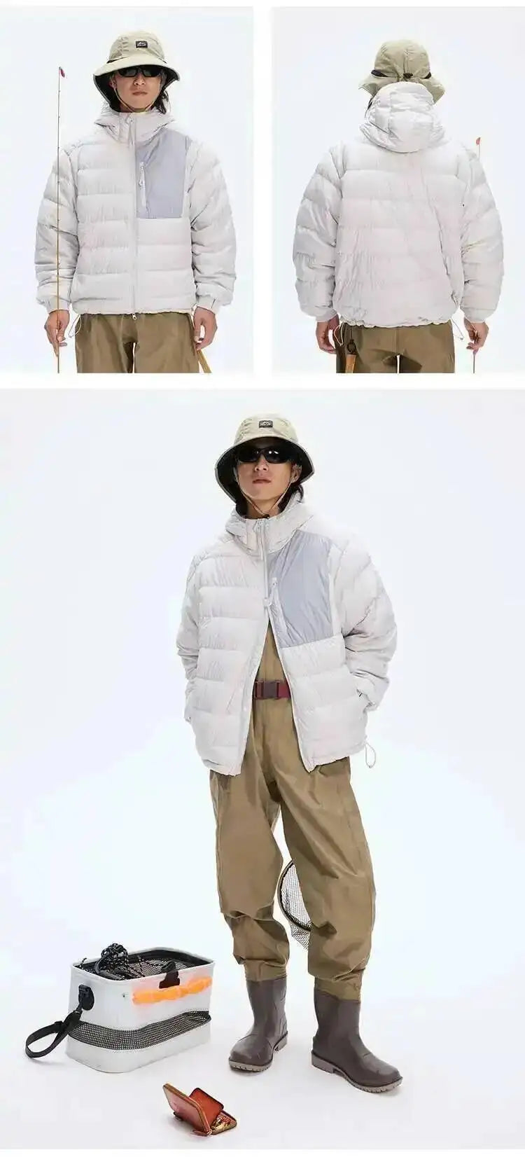 HKSH Outdoor Light Sport Color Contrast Hooded Down Jacket Women's Winter Mountain Leisure Waterproof Climbing Cotton Coat H2887