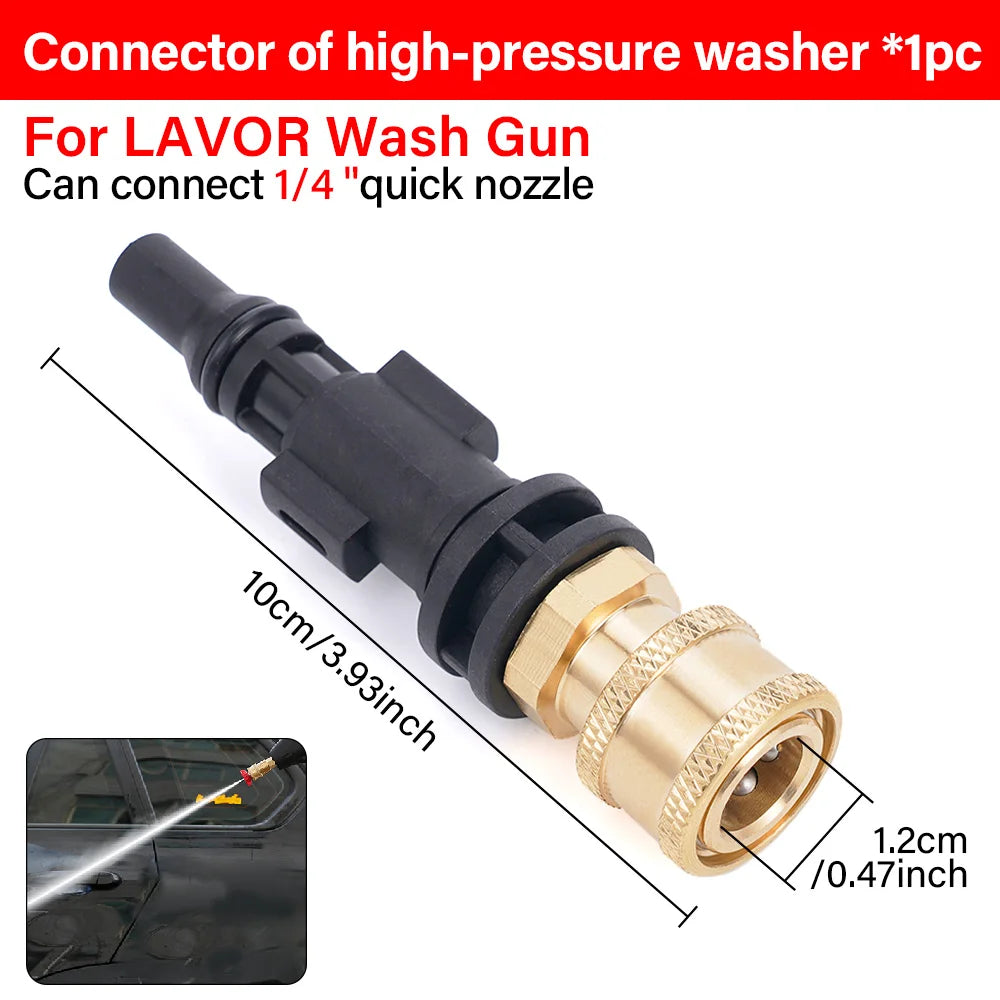 For Lavor Washing Gun Foam Pot Adapter 1/4 Quick Connector High Pressure Car Wash Accessories Optional Connector