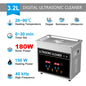 Ultrasonic Bath 3.2L 180W Cleaner Machine Power Adjust Hot Water Cleaning Bath Oil Nozzle Spark Plug Small Fuel