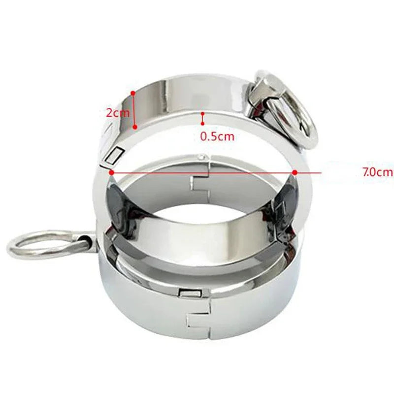 Metal Steel Ankle Wrist Cuff Handcuffs Restraints Slave BDSM Bondage Intimate Adult Game Sex Shop for Couples Sex Products