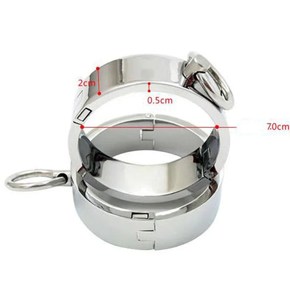 Metal Steel Ankle Wrist Cuff Handcuffs Restraints Slave BDSM Bondage Intimate Adult Game Sex Shop for Couples Sex Products