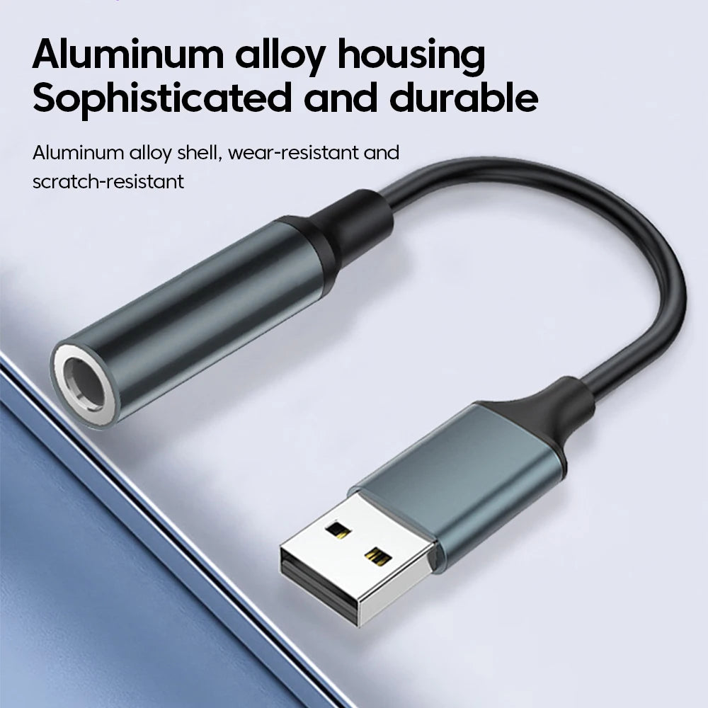 USB To 3.5MM Jack Audio Adapter USB to 3.5mm Headset/Microphone External Stereo Sound For PC Laptops USB to 3.5 Jack Adapter