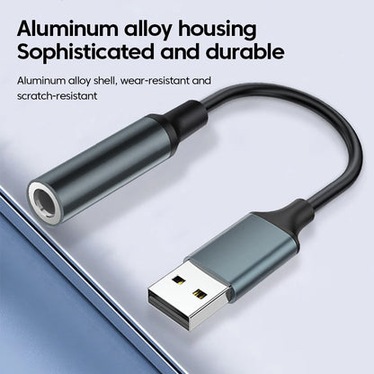 USB To 3.5MM Jack Audio Adapter USB to 3.5mm Headset/Microphone External Stereo Sound For PC Laptops USB to 3.5 Jack Adapter