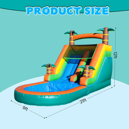 6.4m Commercial Inflatable Bounce House Tropical Water Slide Pool 950w Blower Children's playground, children's toys