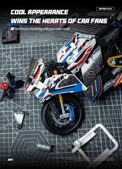 1:8 Motorcycle Building Blocks Set Super Motorbike Model Kit Technical Racing  Assembled Toys Gifts 