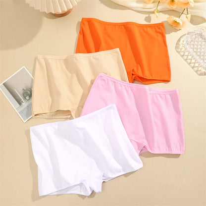 FINETOO 3PCS Women's Cotton Boyshort Panties Breathable Low Waist Solid Colors Underwear Female Casual Sports Boxers Underpants