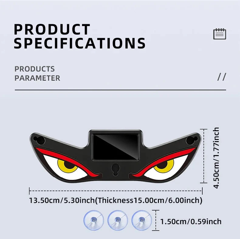 Solar Demon's Eye Car Lights Dynamic Expression Led Light Ambience Lamp Decoration Rechargeable Warning Lamps with Suction Cups
