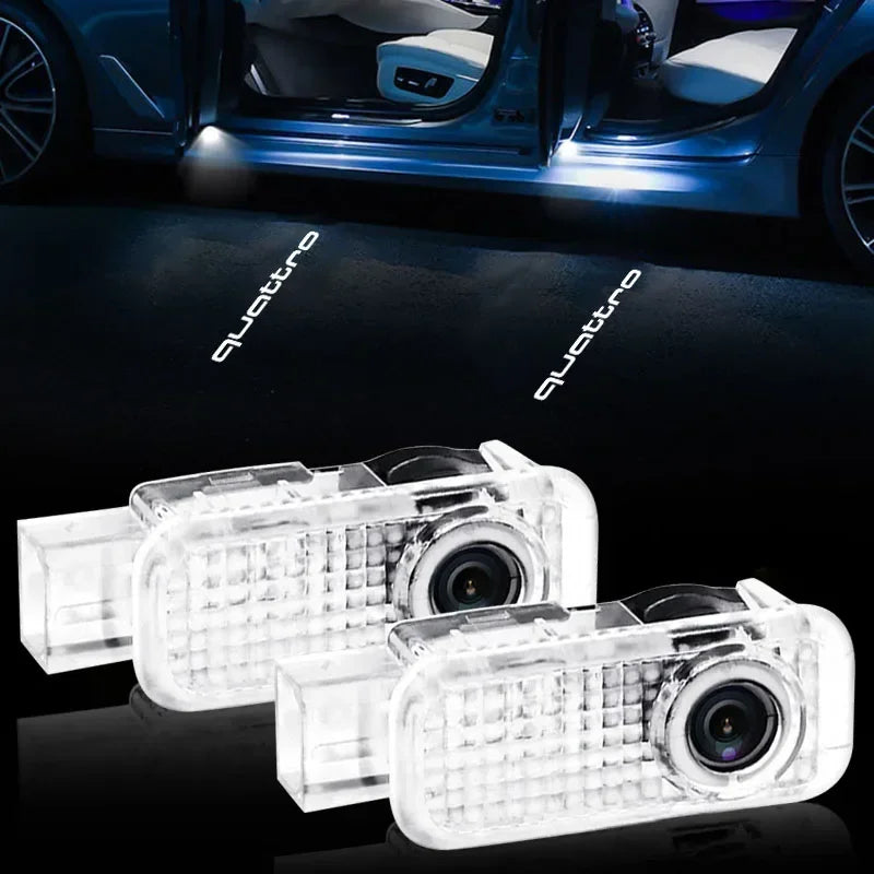 2PCS Car Door LED Light Logo Laser Projector Welcome Light For Audi sline TT Q2 Q3 Q5 Q7 Q8 A3 A4 A5 A6 A7 R8 B5 B6 B7 B8 C5 C6