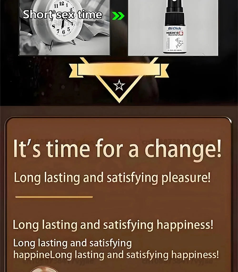 60 Minutes Long Lasting Men's Sex Spray, Without Ejaculation Spray for Men, Fast Erection, Premature Ejaculation Adult Product