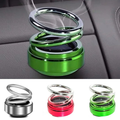 Solar Auto Aromatherapy Rotating Car Air Fresheners Car Decorations Aroma Double Ring Vehicle Diffuser Car Accessories Interior