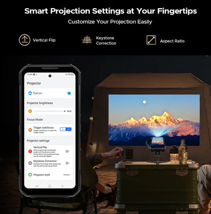 World Premiere DOOGEE V Max Play 5G Projector Rugged Phone 20500mAh Dual Camping Lights Dimensity 7300 16GB+512GB NFC Smartphone