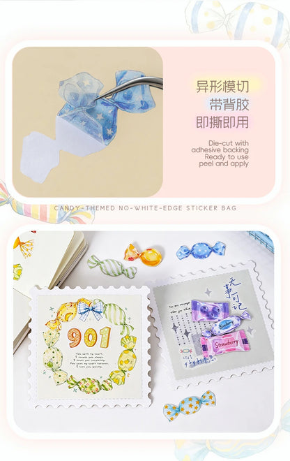 Candy Shaped Sticker Pack, Sweet Style Stickers for Junk Journal Decoration, Decorative Stickers for Water Cups, Photo Frames