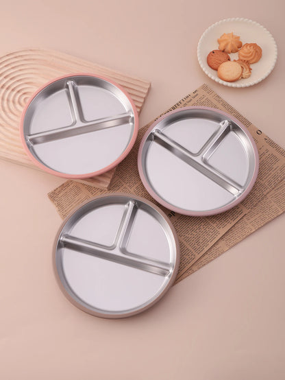 1PCS Stainless Steel Dishes Plate Detachable Suction Bowl For Baby Feeding BPA Free Silicone Base Tableware Newborn Essentials