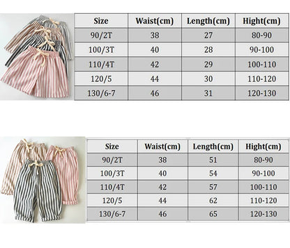 Children's Clothing Linen Cotton Shorts Summer Girls Boys Stripe Pants Kids Baby Casual Vintage Loose Short Pant Girl Clothes