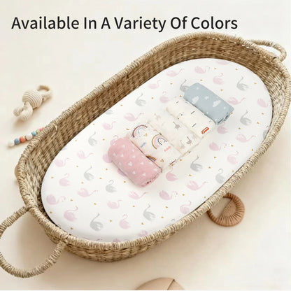 Cartoon Printed Crib Sheet Set Baby Bedding Toddler Mattress & Changing Pad Cover Polyester Cotton Fitted Bassinet Sheets