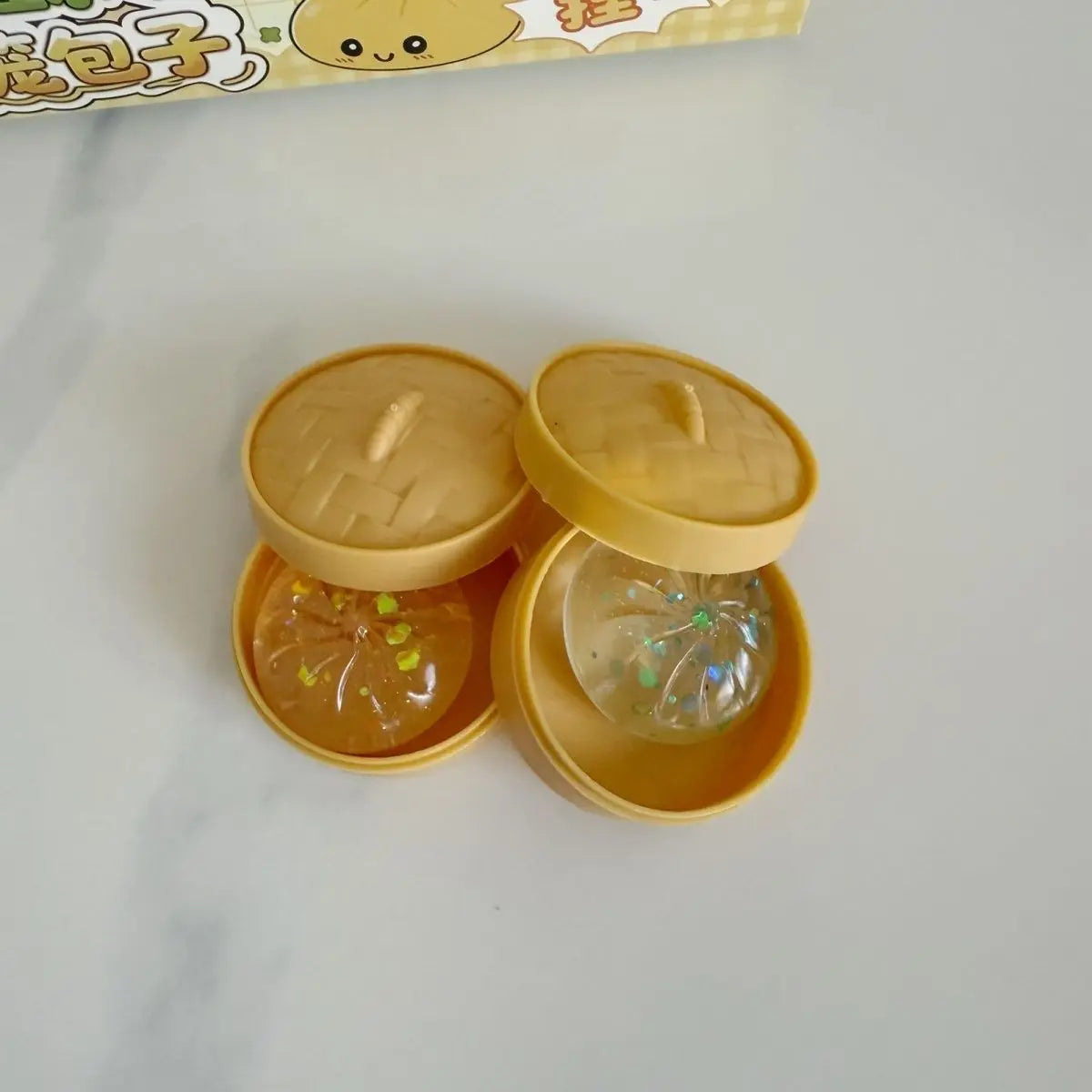 Crystal bun card cute mini soup dumpling shaped stress-relief squeeze toy, venting office prank toy, slow rebound, fun gift