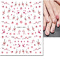 3d Nails Art Decals Spring Fruits Pink Full Tips Peony Magnolia Flowers Adhesive Sliders Stickers Decoration For Nails Manicure