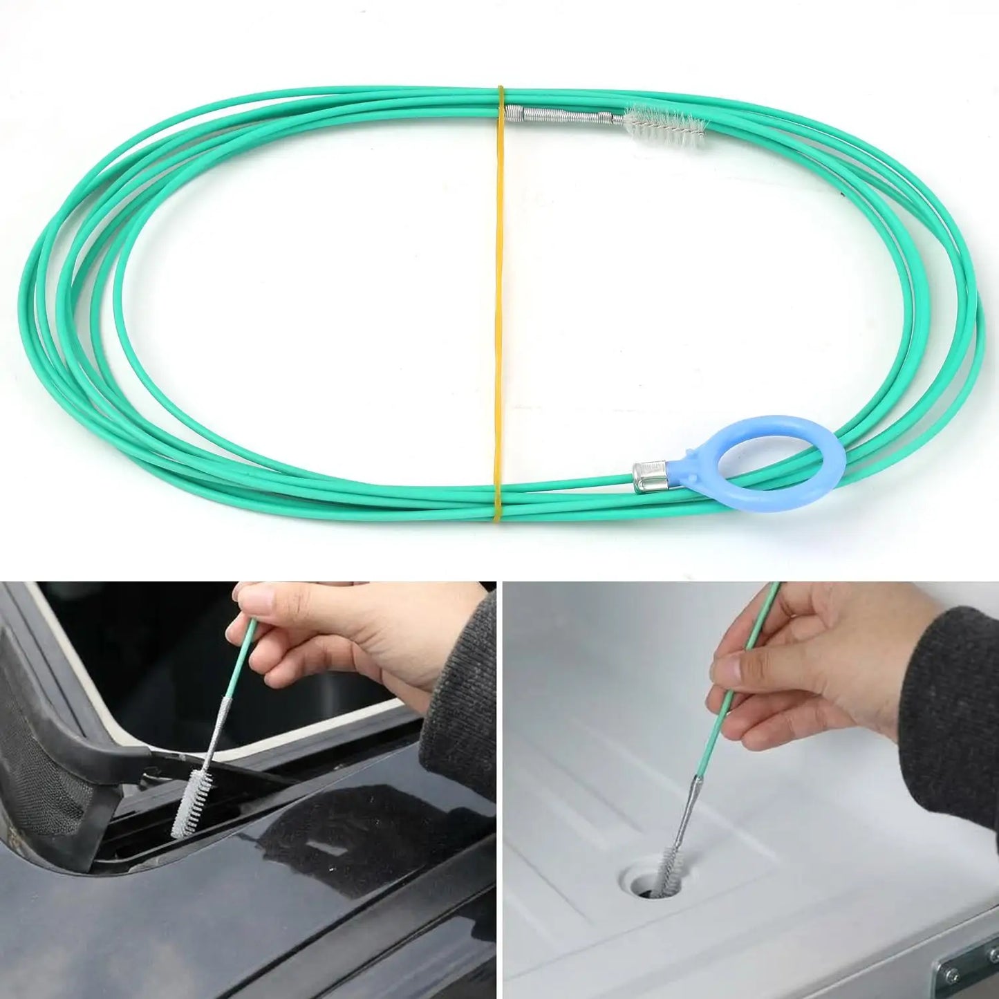 Car Sunroof Drain Hole Cleaning Brush Flexible Stainless Steel Tube Pipe Cleaner Sweeper Tool For Truck Refrigerator Door Window