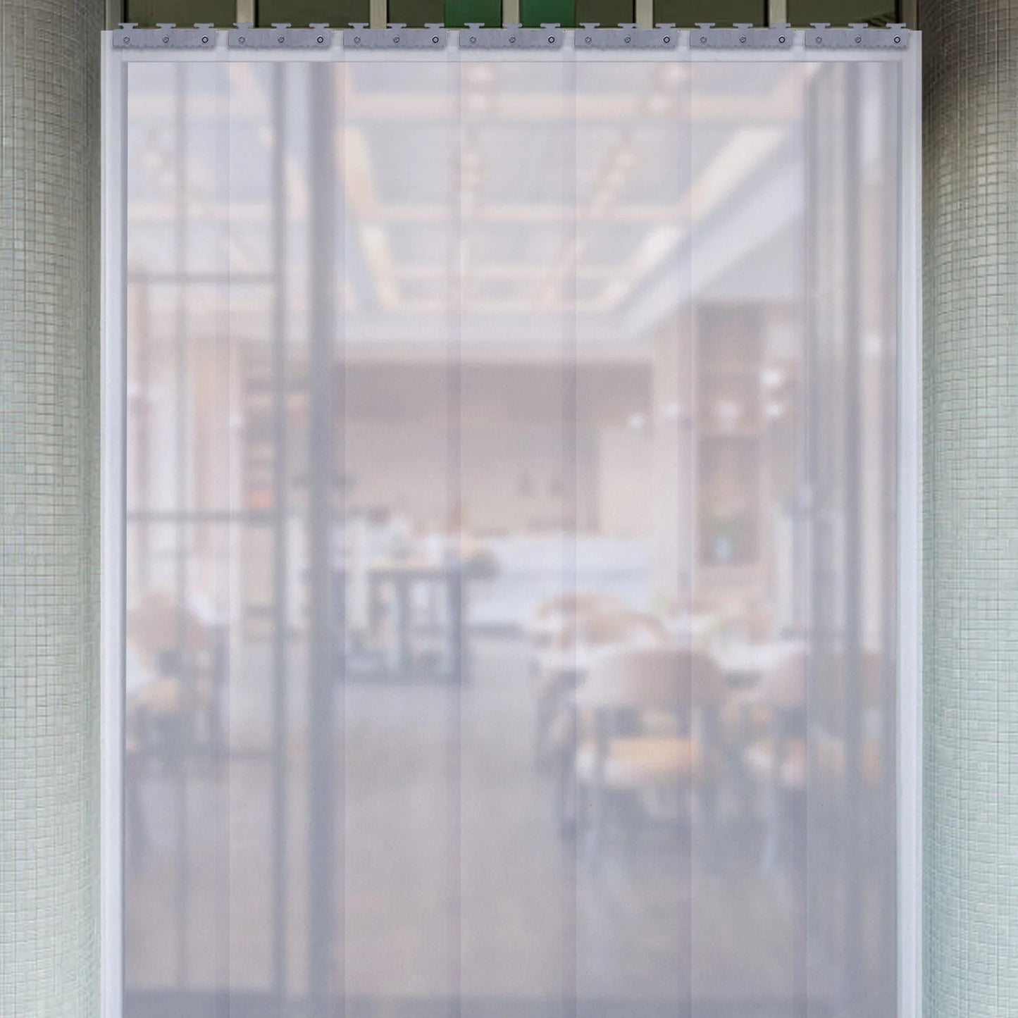 7Pcs PVC Strip Curtains,200x105cm Transparent Soft Door Strips Screen 2mm Thick Windproof Waterproof Antistatic Door Curtain Kit
