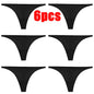 1-6pcs Seamless Panties Ice Silk Seamless Panties For Women Soft Thin Thongs Woman Satin Underwear Female Bikini String Panties