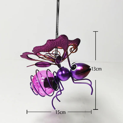 Metal Solar Bees Lantern Garden Decor LED Hanging Dragonfly Bees Solar Light Garden Sculptures For Patio Yard Outdoor Decoration