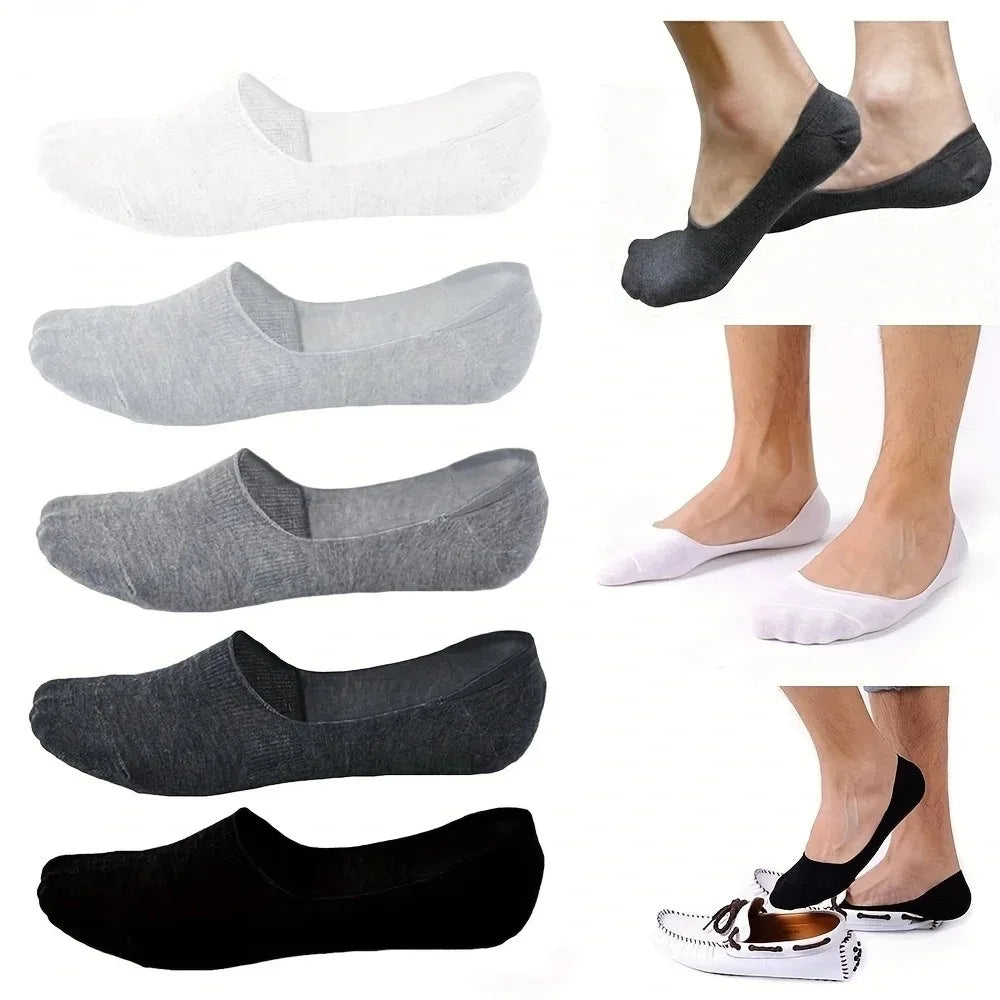 6 Pairs/Lot Men's Bamboo Breathable Invisible Socks Low Cut Casual Cotton Boat Non-Slip No Show High Quality Sock