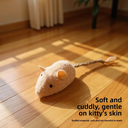 New Cat Toy Simulation Plush Grass Mouse Self Entertaining Chew Resistant Interactive with Catnip for Kitten Pet Play