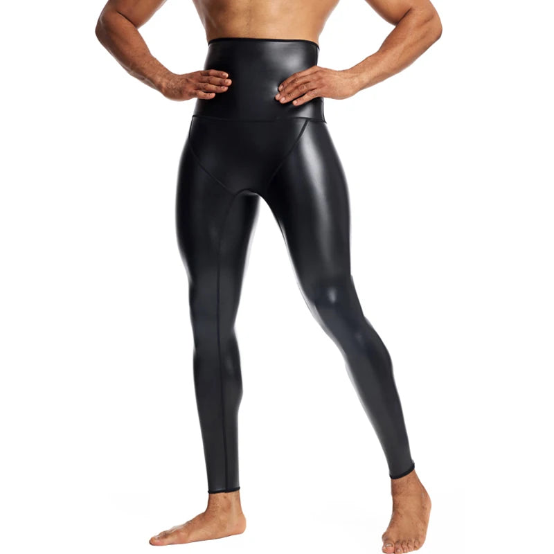 CHENYE Fitness Jogging Workout Pants Men Casual Paty Pants New Running Man High-waisted Stretch Leather Pants GYM Sport Trousers