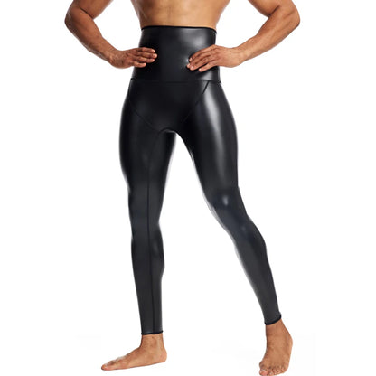 CHENYE Fitness Jogging Workout Pants Men Casual Paty Pants New Running Man High-waisted Stretch Leather Pants GYM Sport Trousers
