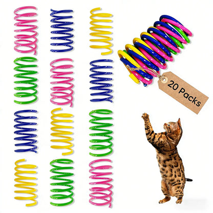 20/40/60pcs Interactive Cat Toys Set, Durable Plastic Spring Coils for Cats And Puppies,Fun Accessory for Pet Play And Exercise