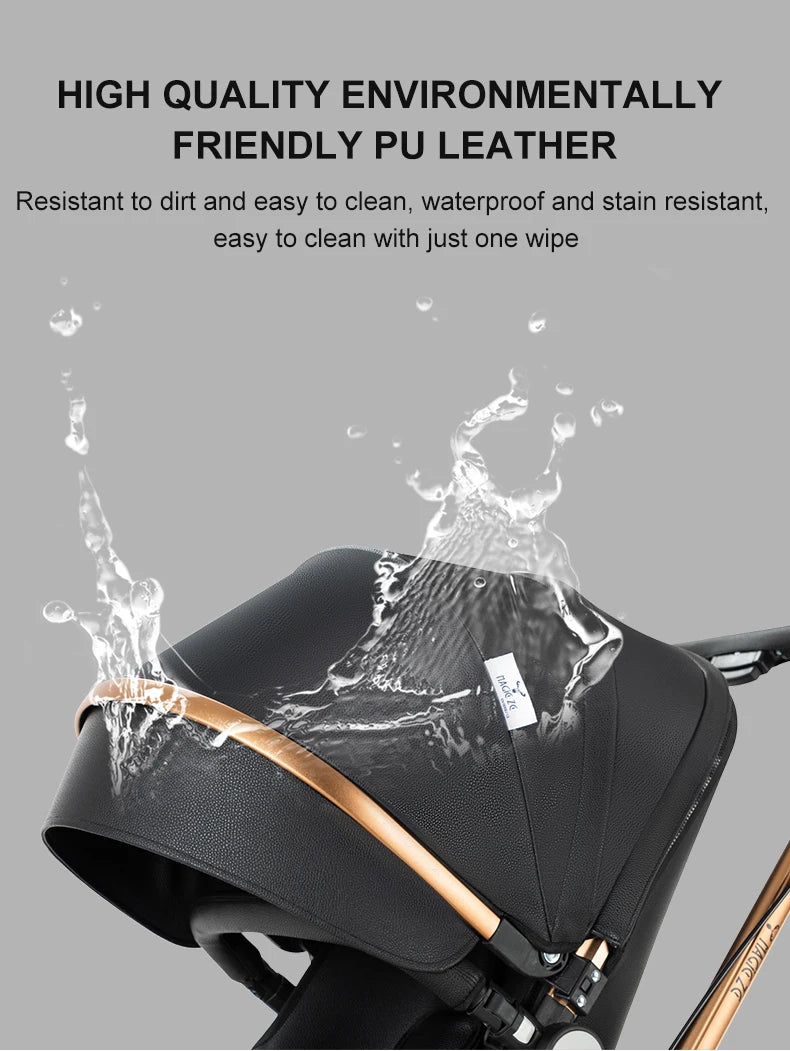 Baby pram Lightweight stroller Baby carriage PU 3in1 stroller Baby stroller 3-in-1 Baby carriage strollers for baby light carts