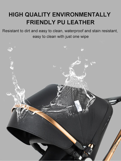 Baby pram Lightweight stroller Baby carriage PU 3in1 stroller Baby stroller 3-in-1 Baby carriage strollers for baby light carts