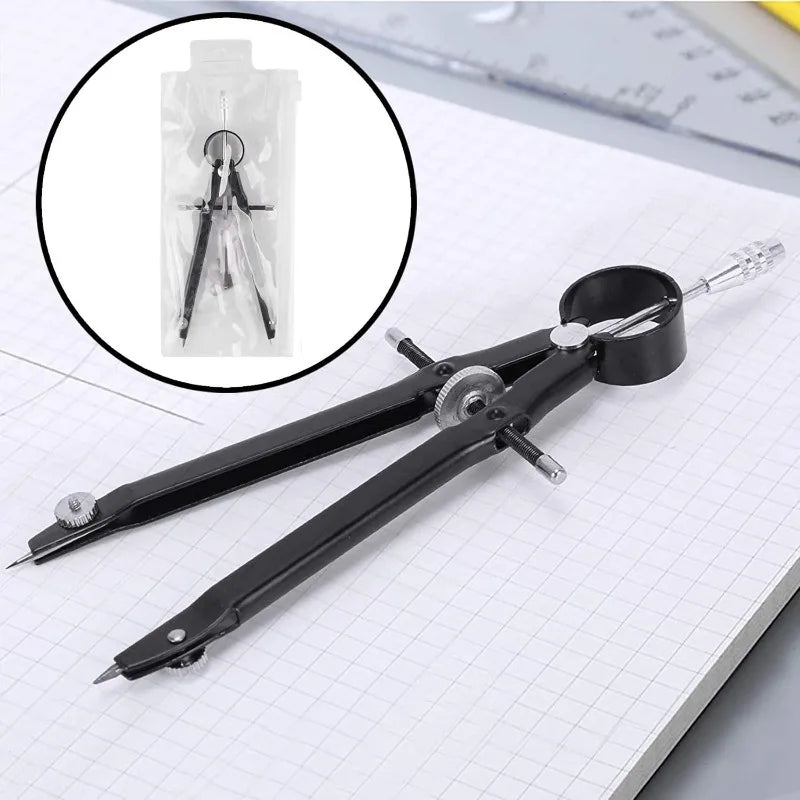 Math and Precision Compass Professional Geometry Set with Lock Metal and Durable Technical Drawing Accessories